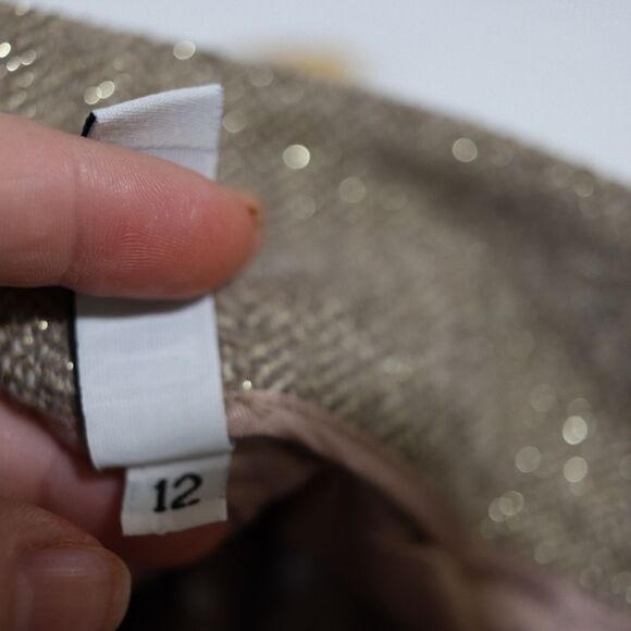 Laundry Vintage Herringbone Tweed Y2K Gold Sparkly Pants Trousers Career 12 - Picture 11 of 11